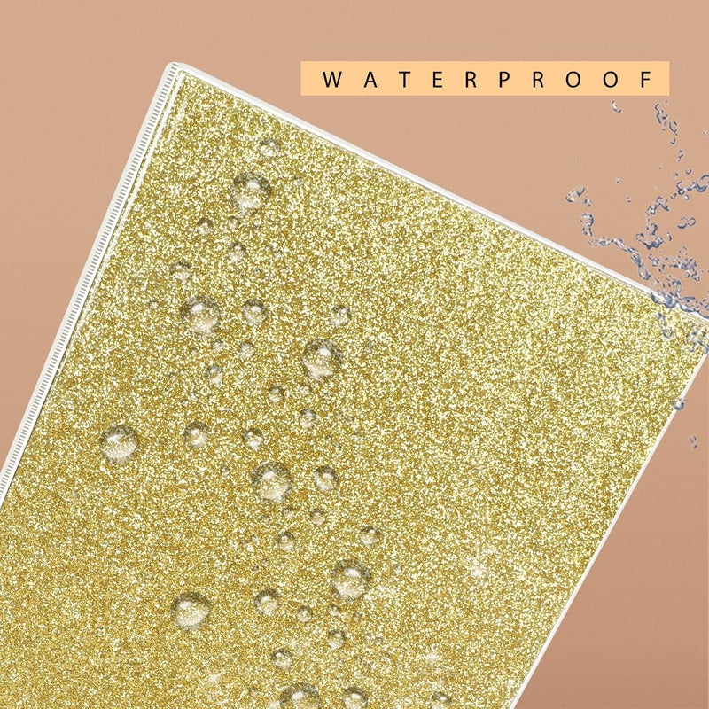 Nature Touch 3 Ring Binder, Glitter 1 Inch Binder Organizer (10.5'' x 11.5'') Holds 8.5’’ x 11’’ Letter Size 300 Pages, Waterproof Durable View Binder, 1 Pack, Gold - Image 3